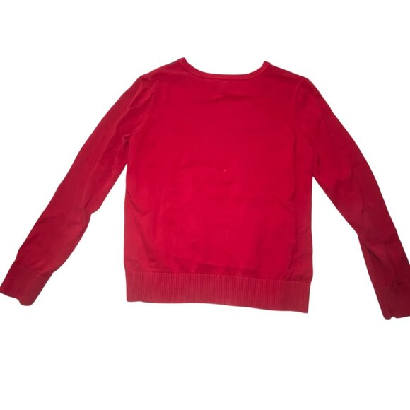 Izod Red Argyle Cotton V-Neck Sweater Preppy Academia Size L - Picture 3 of 7